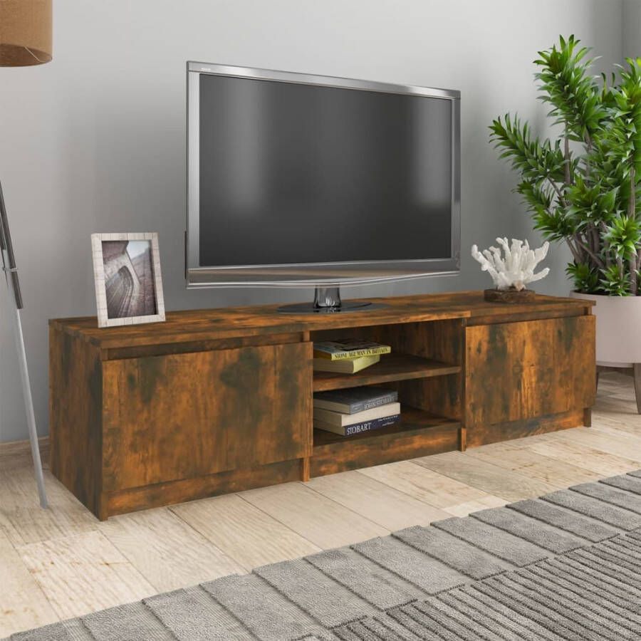 VidaXL Tv-meubel 140x40x35 5 cm bewerkt hout gerookt eikenkleurig