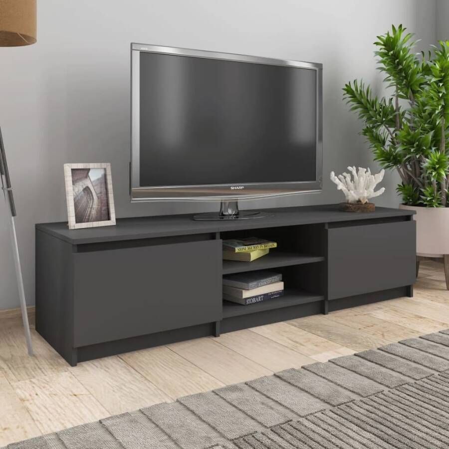 VidaXL Tv-meubel 140x40x35 5 cm bewerkt hout grijs