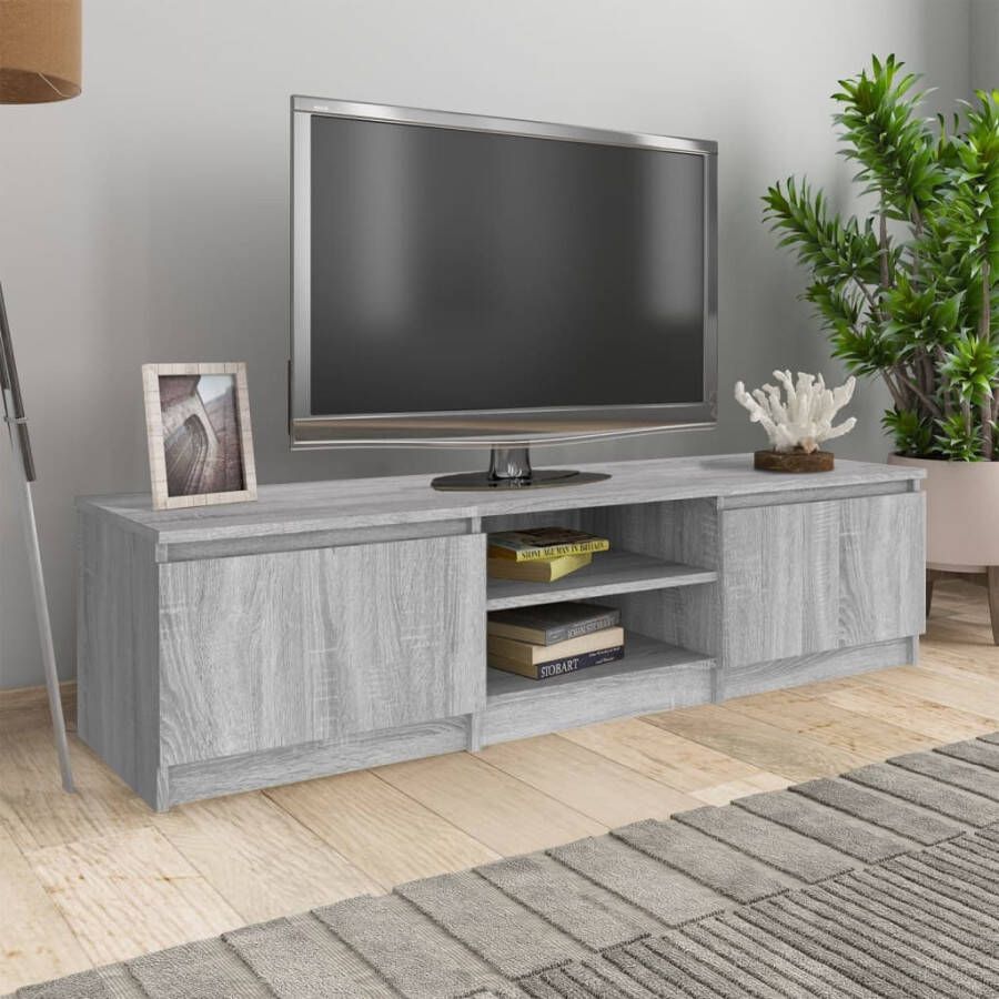 VidaXL Tv-meubel 140x40x35 5 cm bewerkt hout grijs sonoma eikenkleurig