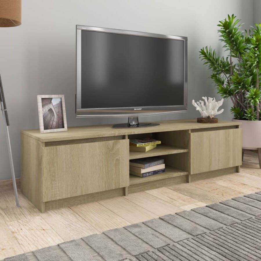 VidaXL Tv-meubel 140x40x35 5 cm bewerkt hout sonoma eikenkleurig