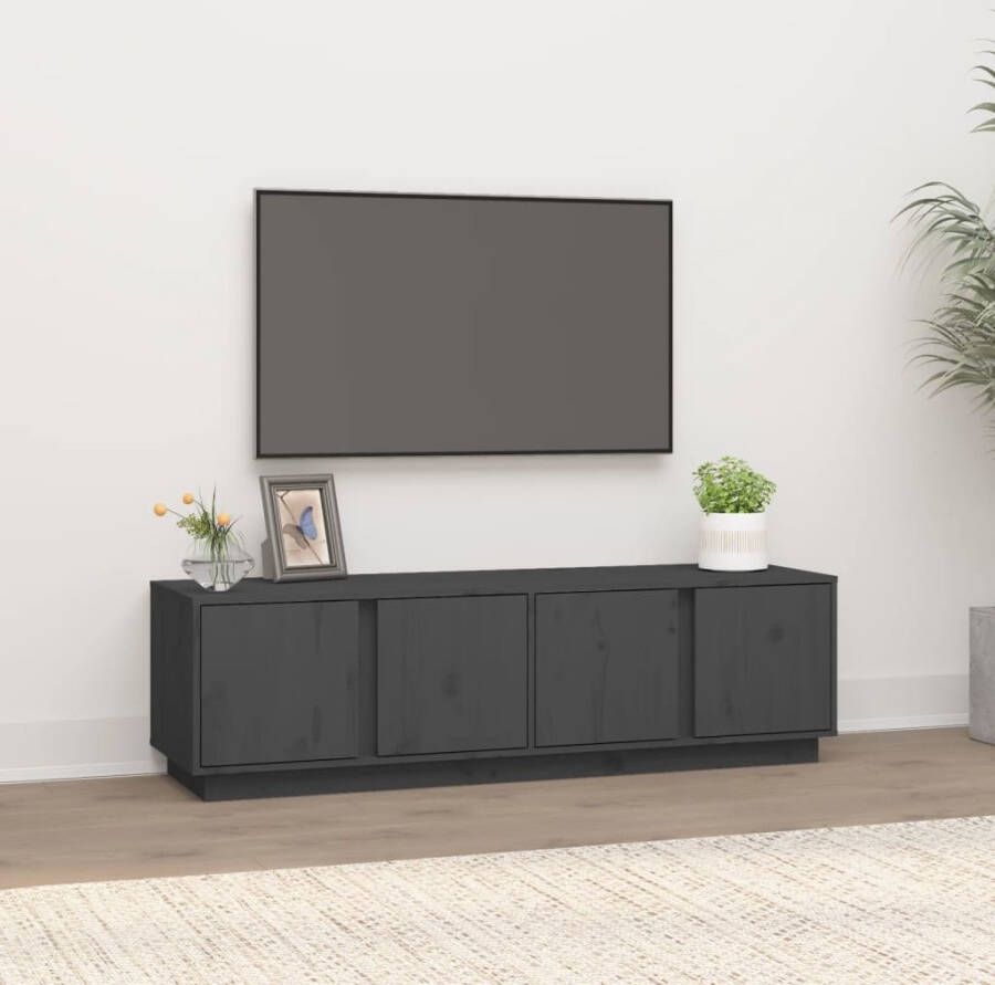 VidaXL Tv-meubel 140x40x40 cm massief grenenhout grijs
