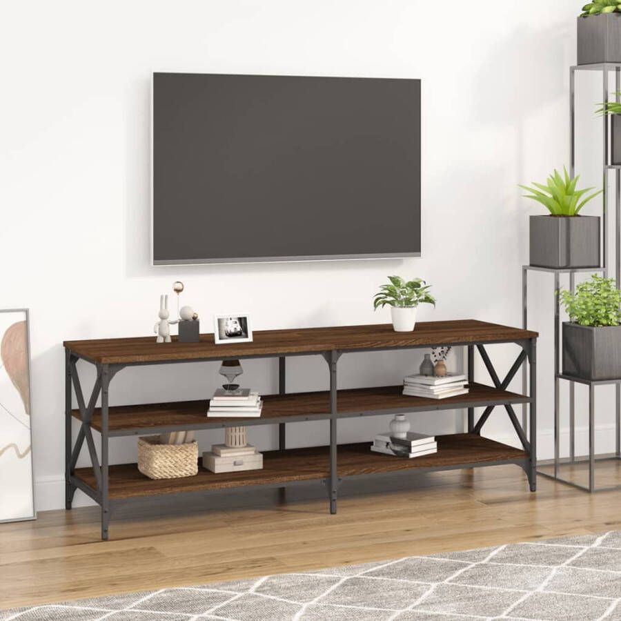 VidaXL Tv-meubel 140x40x50 cm bewerkt hout bruin eikenkleur