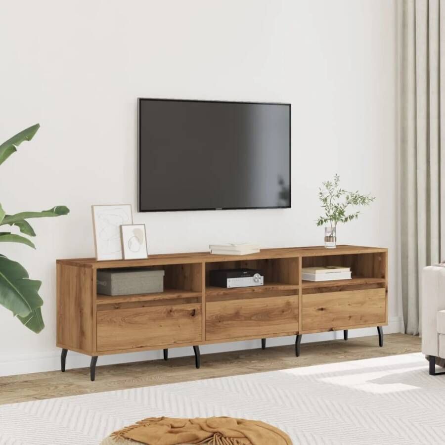 VidaXL Tv-meubel 150x30x44 5 cm bewerkt hout artisanaal eikenkleur