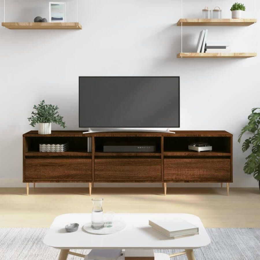 vidaXL Tv-meubel 150x30x44 5 cm bewerkt hout bruin eikenkleur