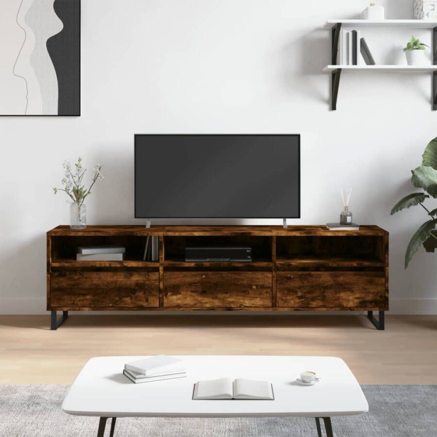 vidaXL Tv-meubel 150x30x44 5 cm bewerkt hout gerookt eikenkleurig