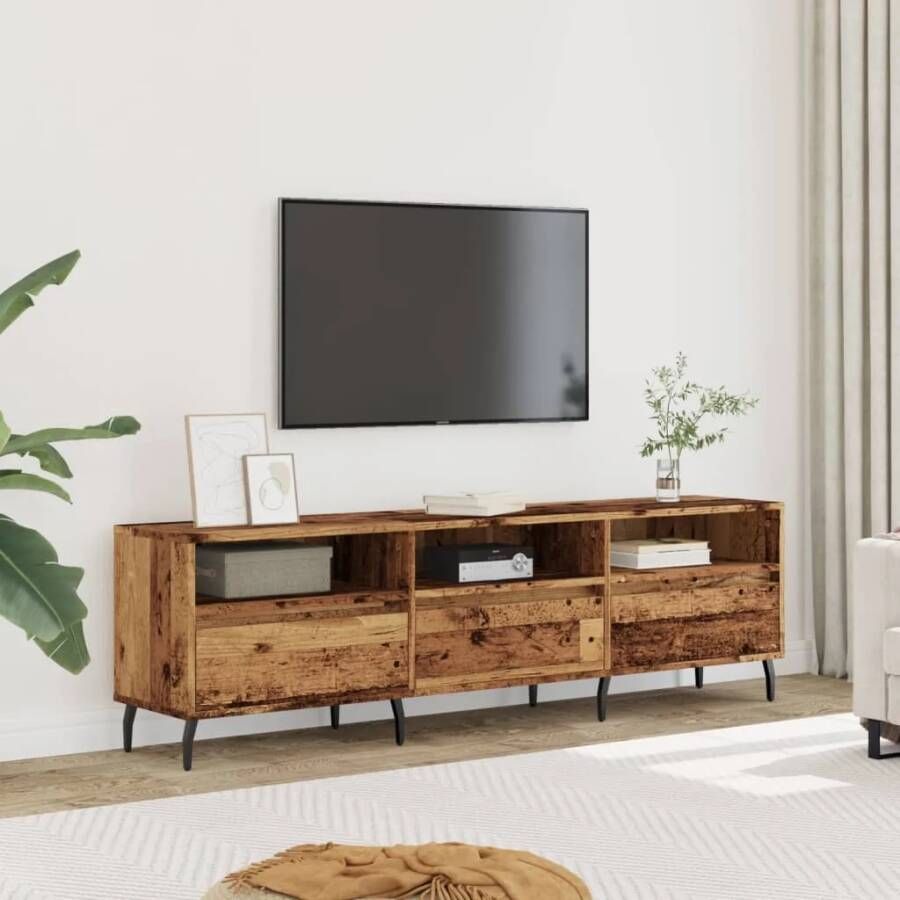 VidaXL Tv-meubel 150x30x44 5 cm bewerkt hout oud houtkleurig