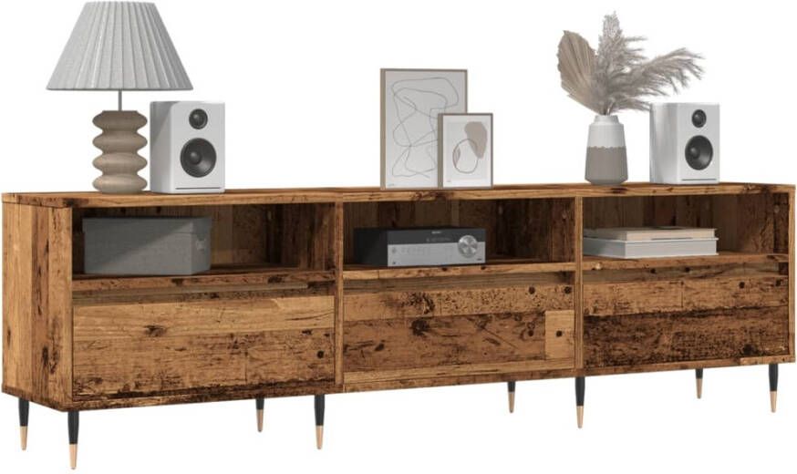 VidaXL Tv-meubel 150x30x44 5 cm bewerkt hout oud houtkleurig