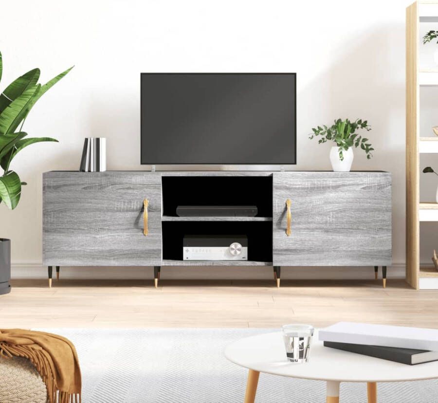 VidaXL Tv-meubel 150x30x50 cm bewerkt hout grijs sonoma eikenkleurig