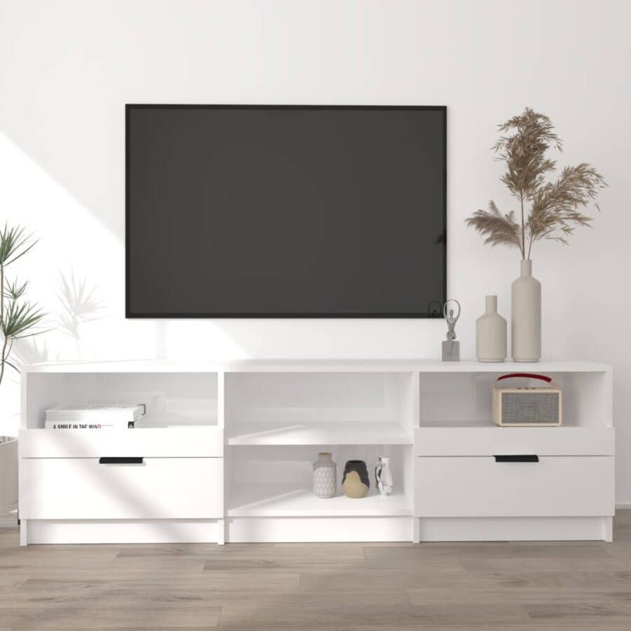VidaXL Tv-meubel 150x33 5x45 cm bewerkt hout hoogglans wit