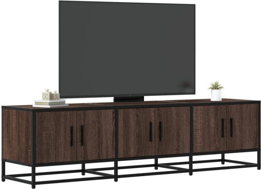 VidaXL Tv-meubel 150x35x41 cm bewerkt hout metaal bruin eikenkleur