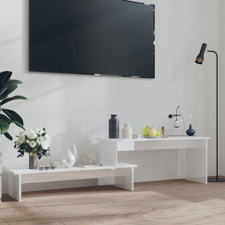 VidaXL Tv-meubel 180x30x43 cm bewerkt hout hoogglans wit