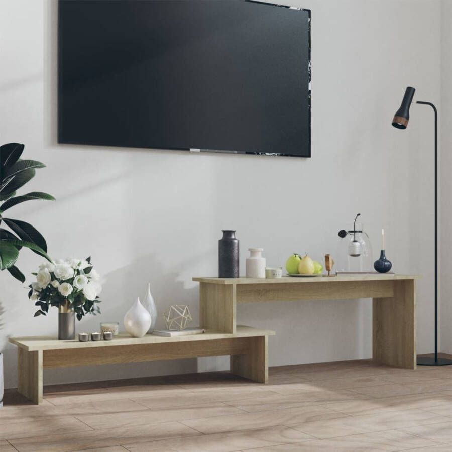 VidaXL Tv-meubel 180x30x43 cm bewerkt hout sonoma eikenkleurig
