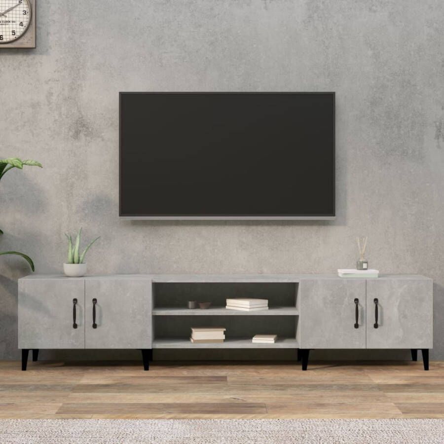 vidaXL Tv-meubel 180x31 5x40 cm bewerkt hout betongrijs