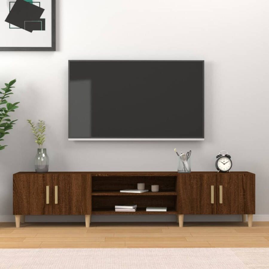 VidaXL Tv-meubel 180x31 5x40 cm bewerkt hout bruin eikenkleur