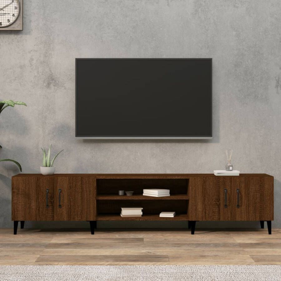 VidaXL Tv-meubel 180x31 5x40 cm bewerkt hout bruin eikenkleur