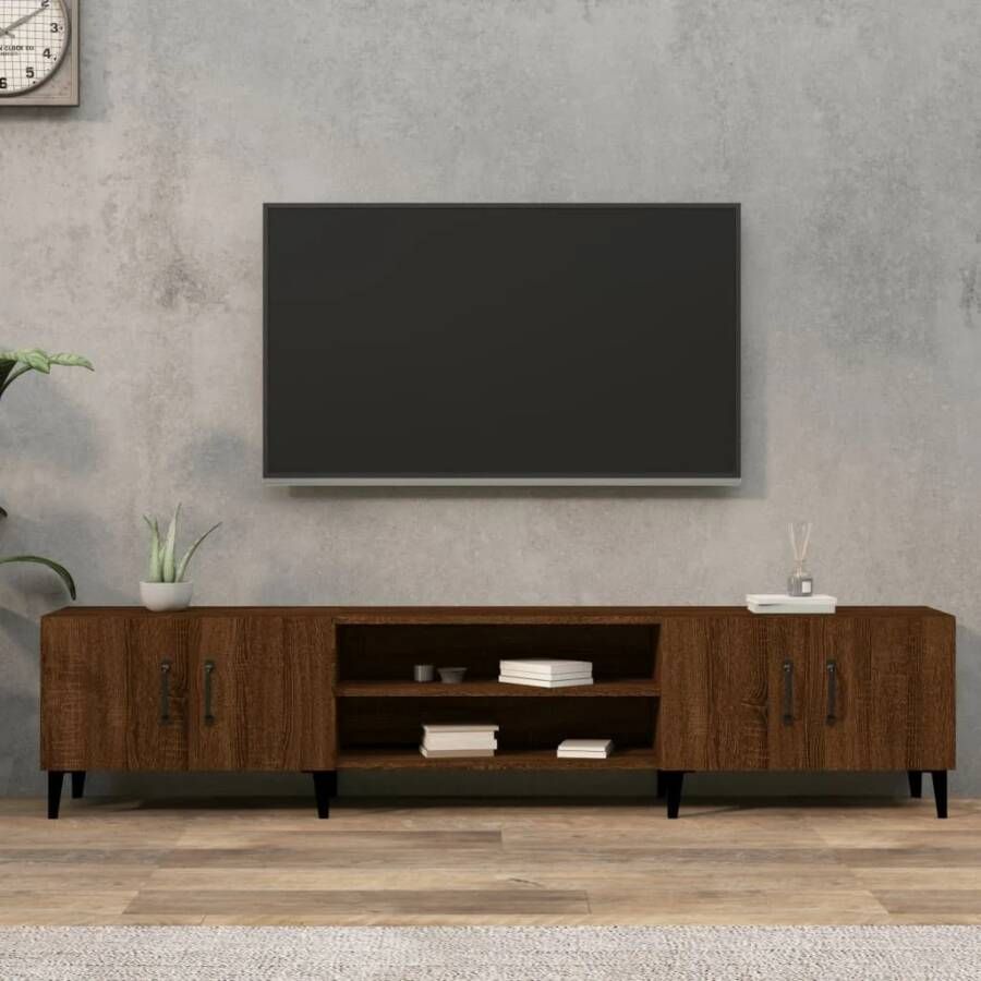 vidaXL Tv-meubel 180x31 5x40 cm bewerkt hout bruin eikenkleur