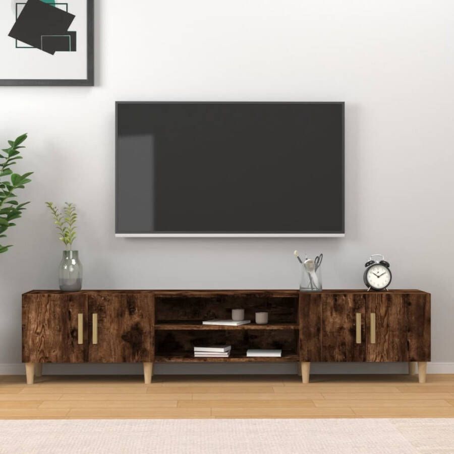 vidaXL Tv-meubel 180x31 5x40 cm bewerkt hout gerookt eikenkleurig