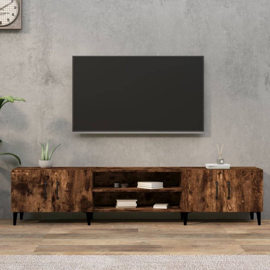 vidaXL Tv-meubel 180x31 5x40 cm bewerkt hout gerookt eikenkleurig