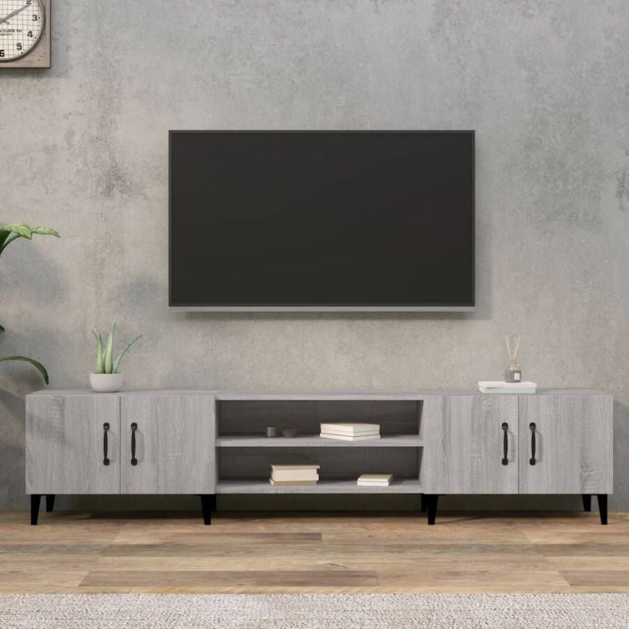 vidaXL Tv-meubel 180x31 5x40 cm bewerkt hout grijs sonoma eikenkleurig