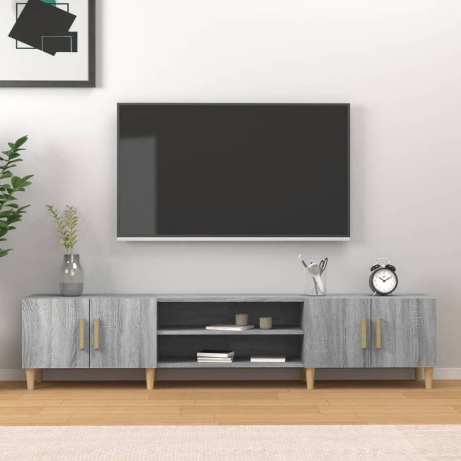 VidaXL Tv-meubel 180x31 5x40 cm bewerkt hout grijs sonoma eikenkleurig