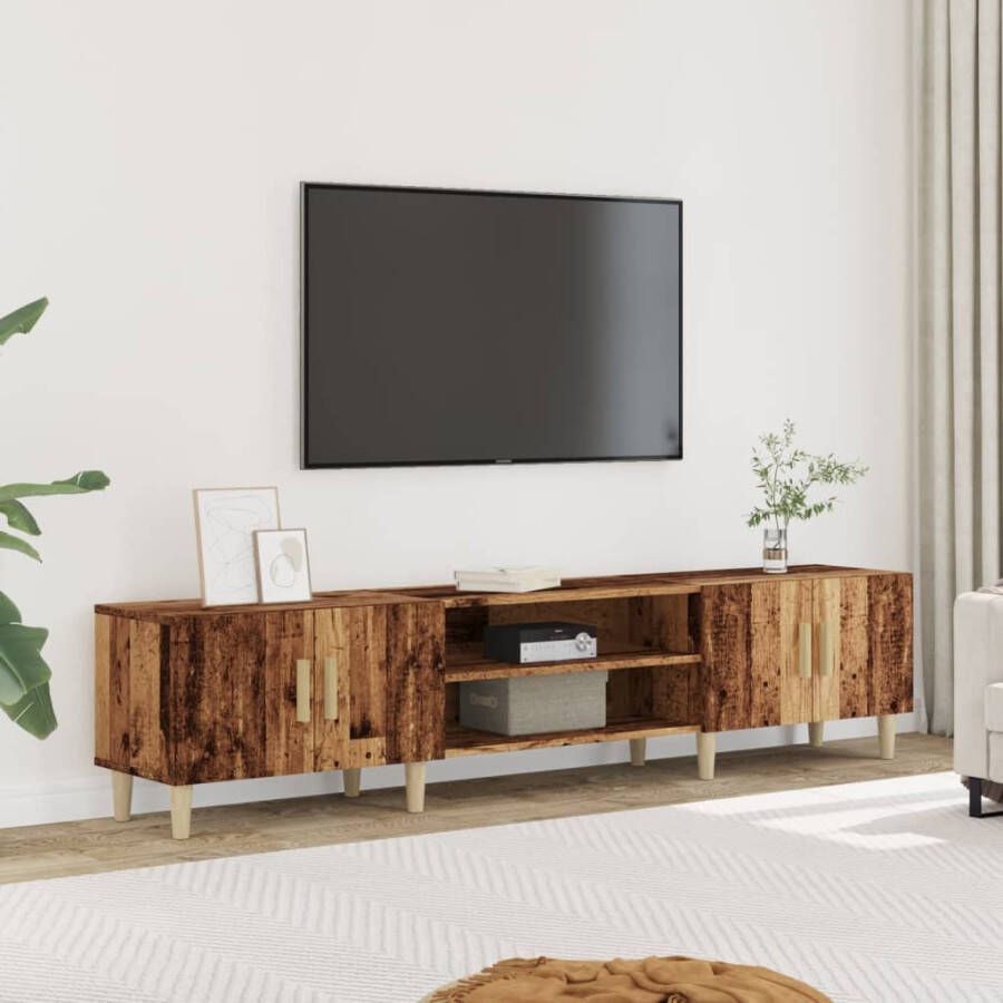 VidaXL Tv-meubel 180x31 5x40 cm bewerkt hout oud houtkleurig