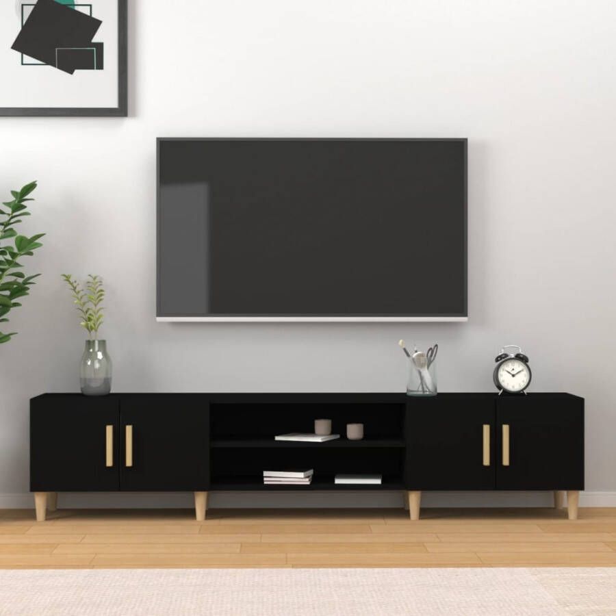 vidaXL Tv-meubel 180x31 5x40 cm bewerkt hout zwart