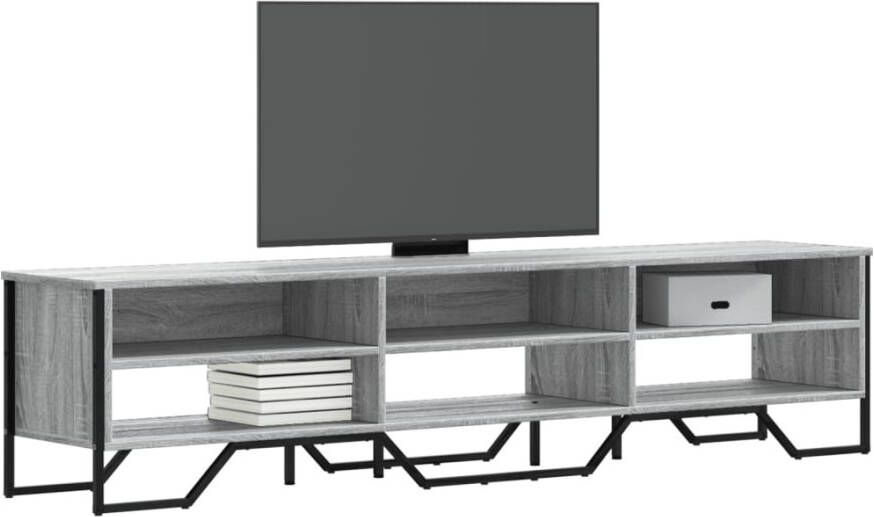 VidaXL Tv-meubel 180x34x41 cm bewerkt hout grijs sonoma eikenkleurig