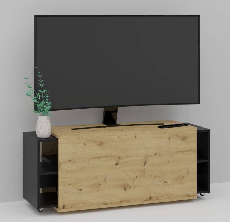 vidaXL TV-meubel 194 5x39 9x49 2 cm artisan eiken en zwart