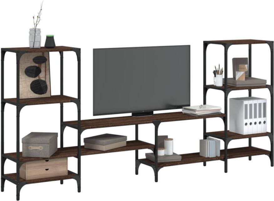 VidaXL Tv-meubel 206 5x28 5x95 cm bewerkt hout bruin eikenkleurig