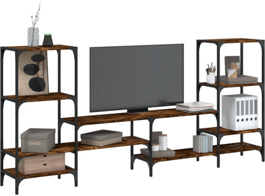 VidaXL Tv-meubel 206 5x28 5x95 cm bewerkt hout gerookt eikenkleurig