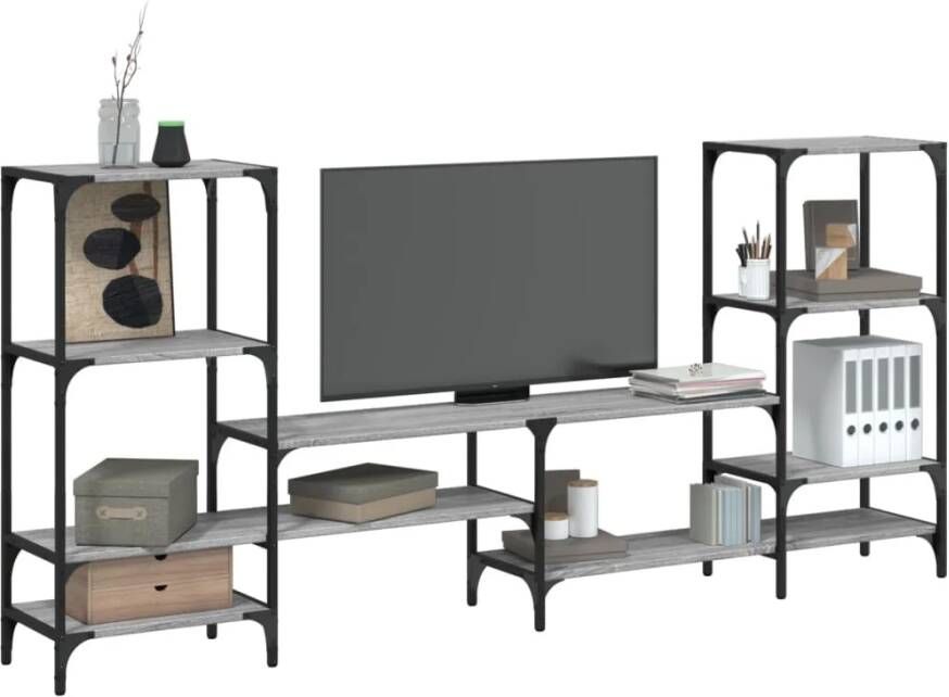 VidaXL Tv-meubel 206 5x28 5x95 cm bewerkt hout grijs sonoma eikenkleur