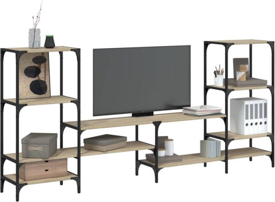 VidaXL Tv-meubel 206 5x28 5x95 cm bewerkt hout sonoma eikenkleurig