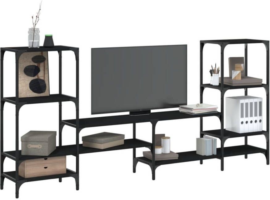 VidaXL Tv-meubel 206 5x28 5x95 cm bewerkt hout zwart