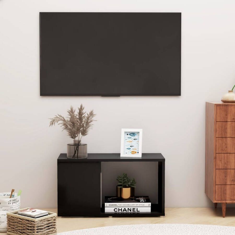 VidaXL Tv-meubel 60x24x32 cm bewerkt hout zwart