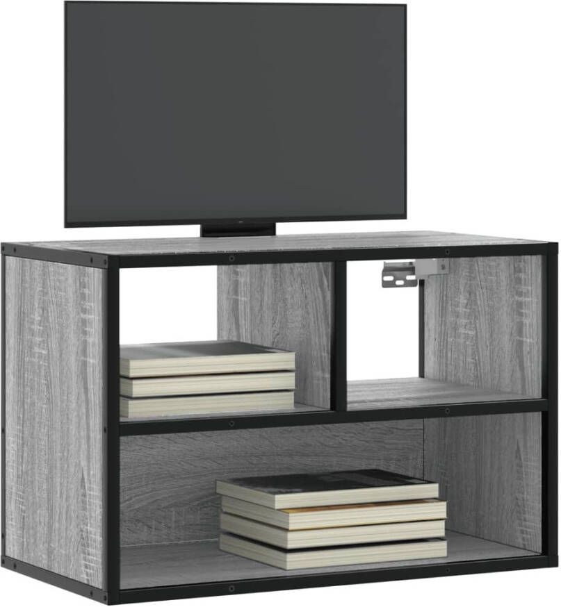 VidaXL Tv-meubel 60x31x39 5 cm bewerkt hout metaal grijs sonoma eiken