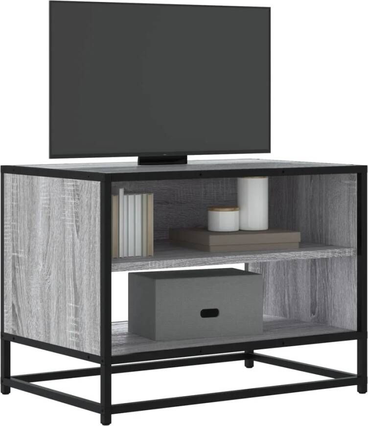 VidaXL Tv-meubel 61x40x46 cm bewerkt hout metaal grijs sonoma eiken