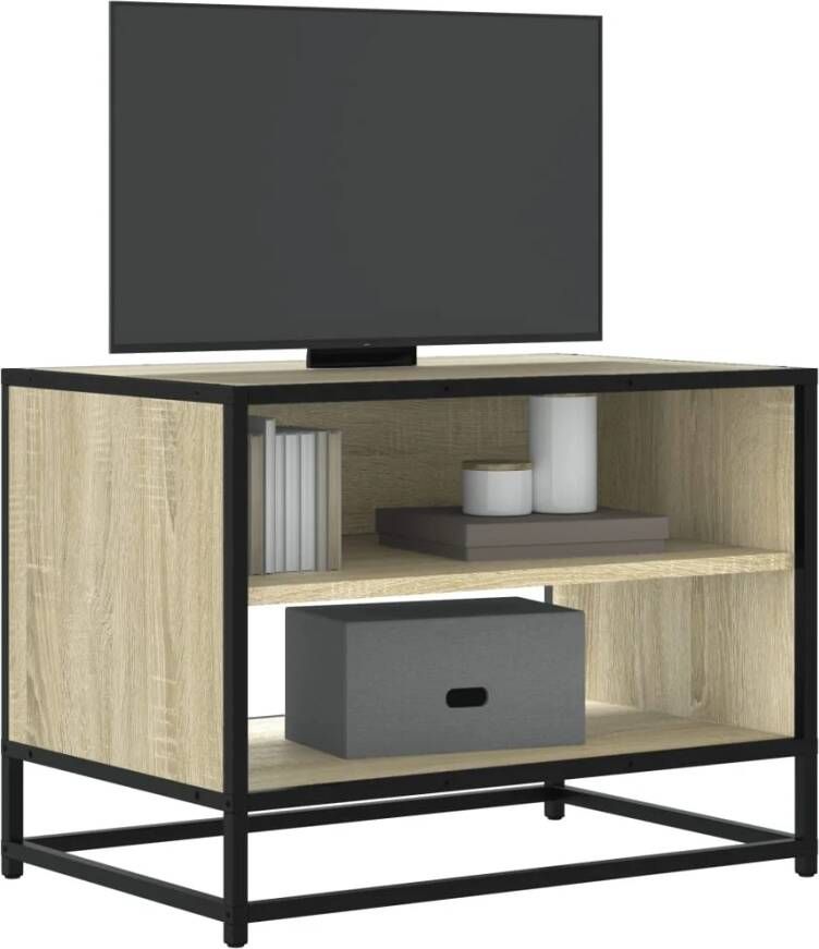 vidaXL Tv-meubel 61x40x46 cm bewerkt hout metaal sonoma eikenkleurig