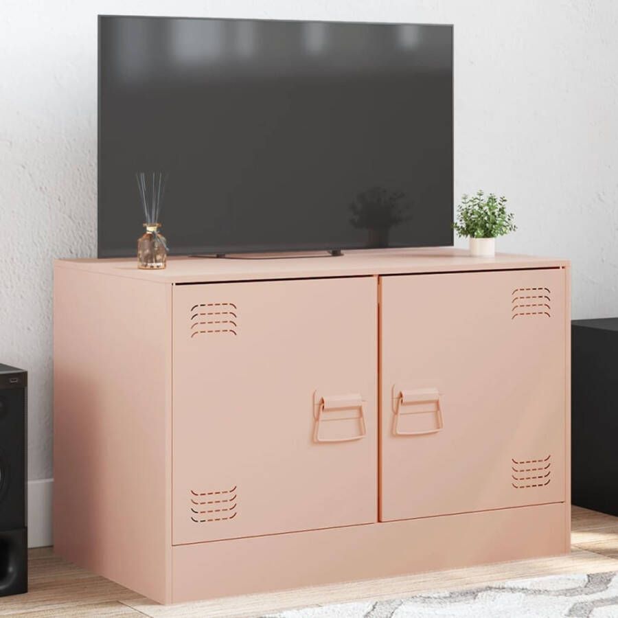 VidaXL Tv-meubel 67x39x44 cm staal roze