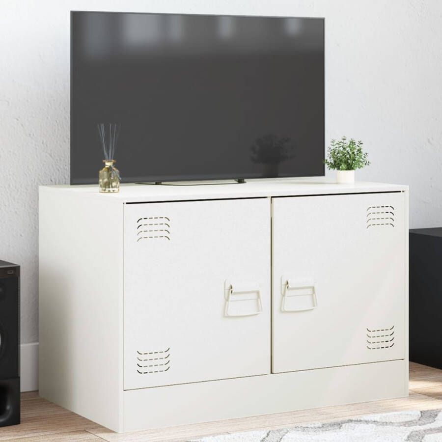 VidaXL Tv-meubel 67x39x44 cm staal wit