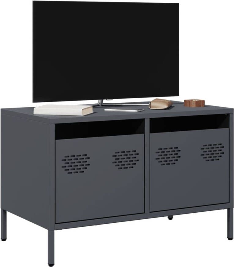 VidaXL Tv-meubel 68x39x43 5 cm koudgewalst staal antracietkleurig