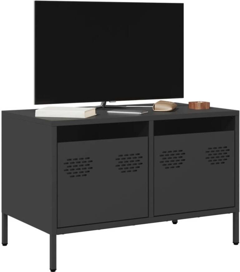 VidaXL Tv-meubel 68x39x43 5 cm koudgewalst staal zwart