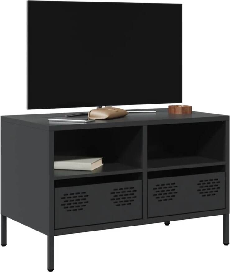 VidaXL Tv-meubel 68x39x43 5 cm koudgewalst staal zwart