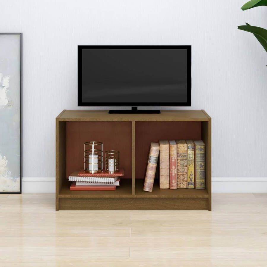 VidaXL Tv-meubel 70x33x42 cm massief grenenhout honingbruin
