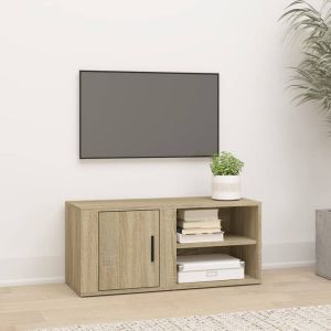 VidaXL Tv-meubel 80x31 5x36 cm bewerkt hout sonoma eikenkleurig