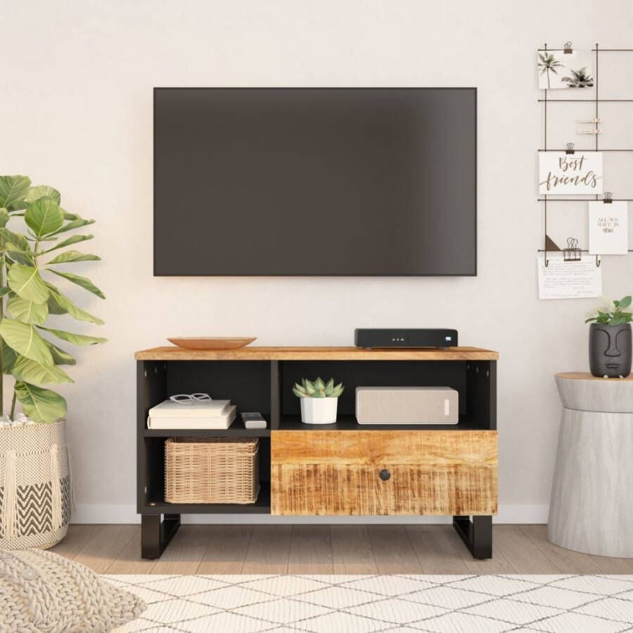 VidaXL Tv-meubel 80x33x46 cm massief mangohout en bewerkt hout
