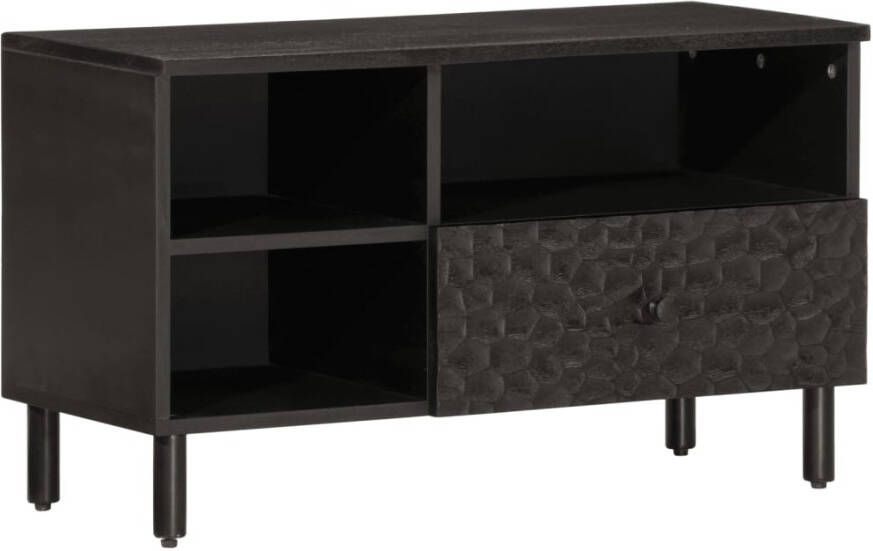 VidaXL Tv-meubel 80x33x46 cm massief mangohout zwart