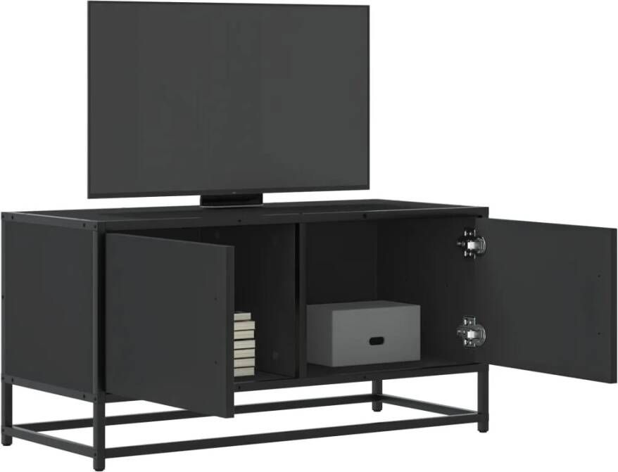 vidaXL Tv-meubel 80x34 5x40 cm bewerkt hout en metaal zwart