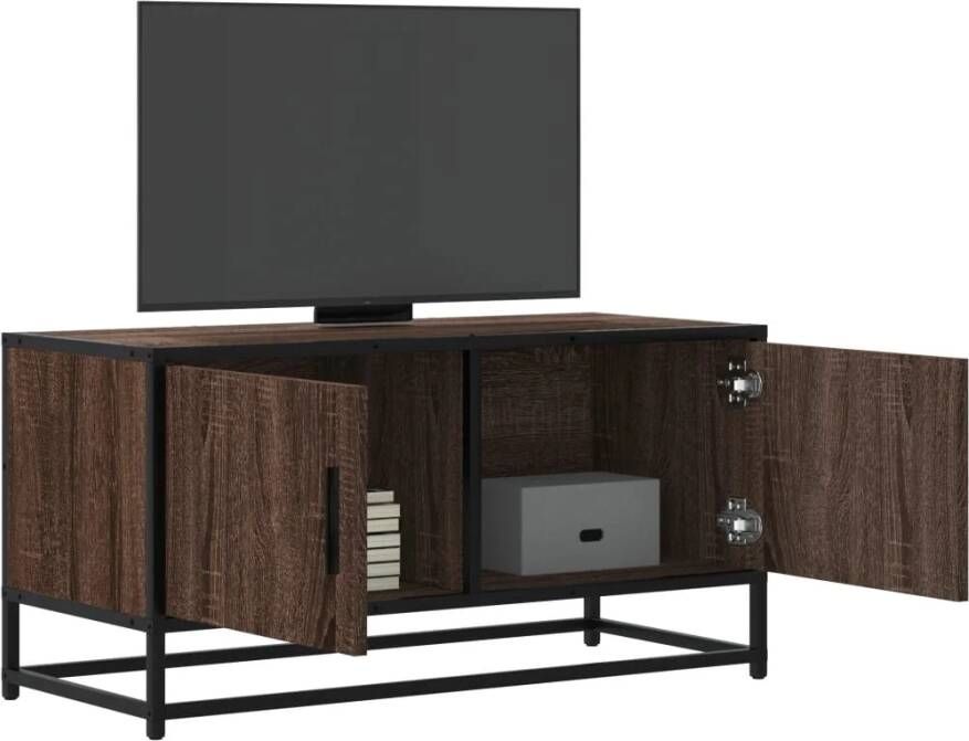 vidaXL Tv-meubel 80x34 5x40 cm bewerkt hout metaal bruin eikenkleur