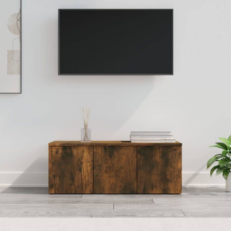 VidaXL Tv-meubel 80x34x30 cm bewerkt hout gerookt eikenkleurig