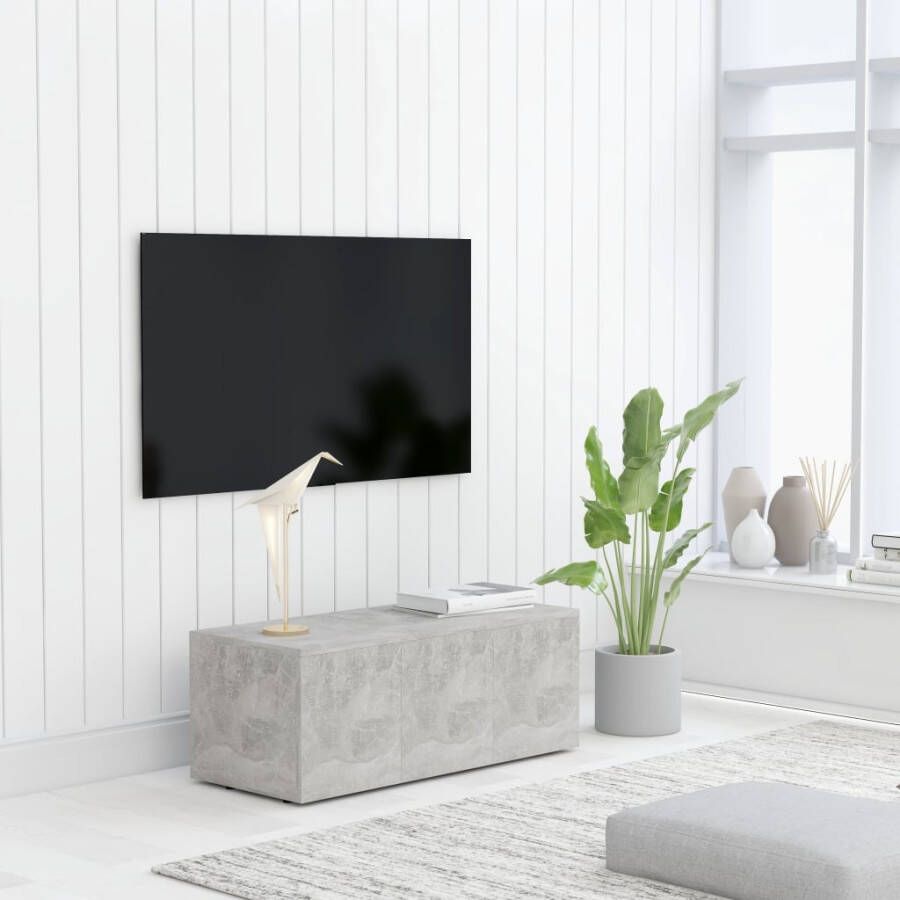 VidaXL Tv-meubel 80x34x30 cm bewerkt hout betongrijs
